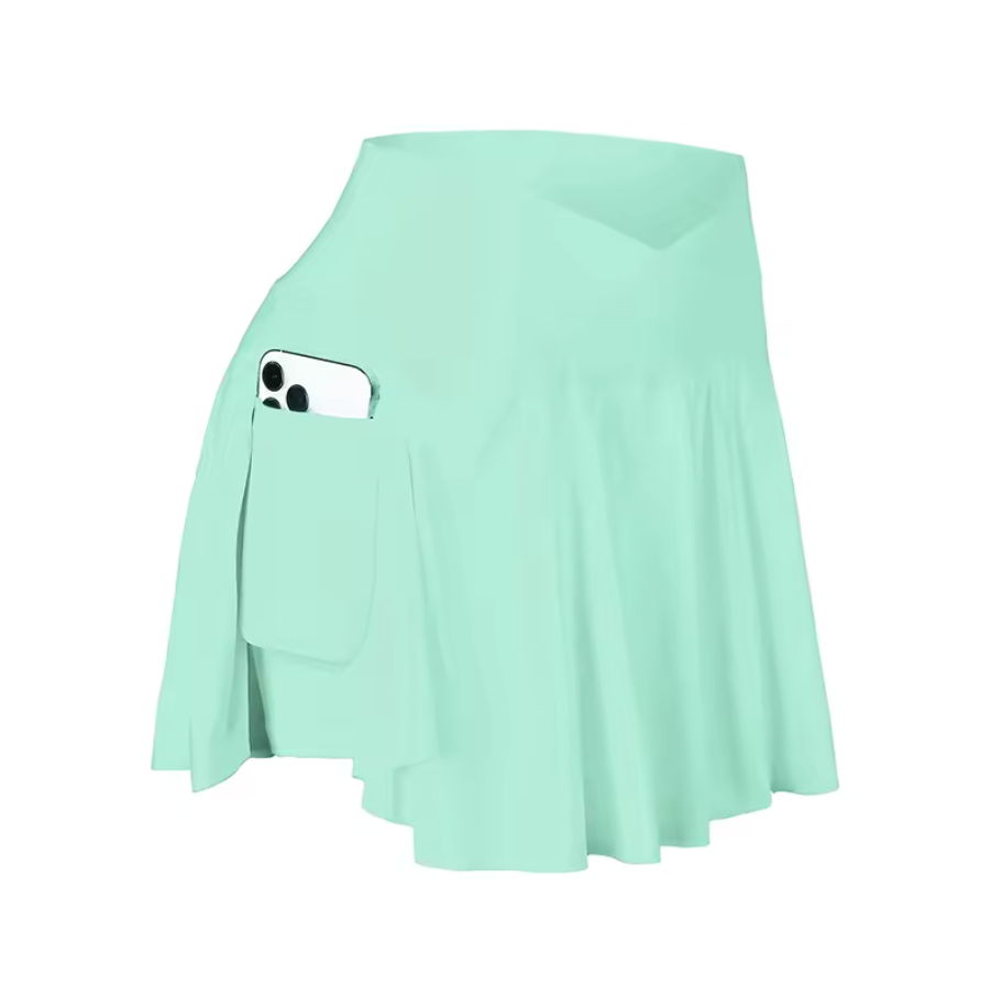 Woman's Athletic Tennis Skirt With Inside Pockets Lycra Elastic Stretch