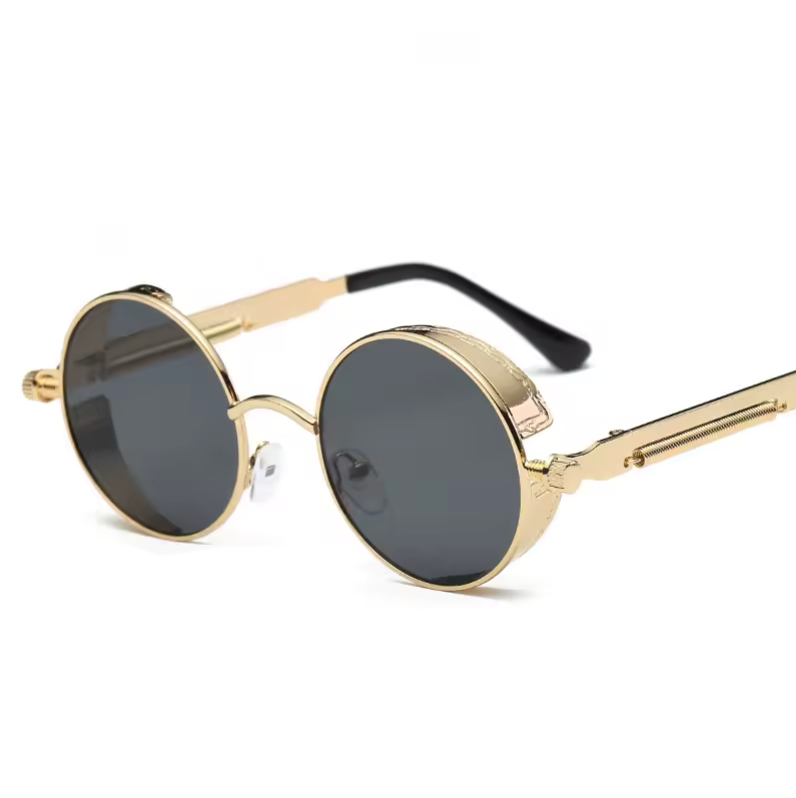 Unisex Designer Style Circle Lenses Steel Sun Shades Fashion Glasses
