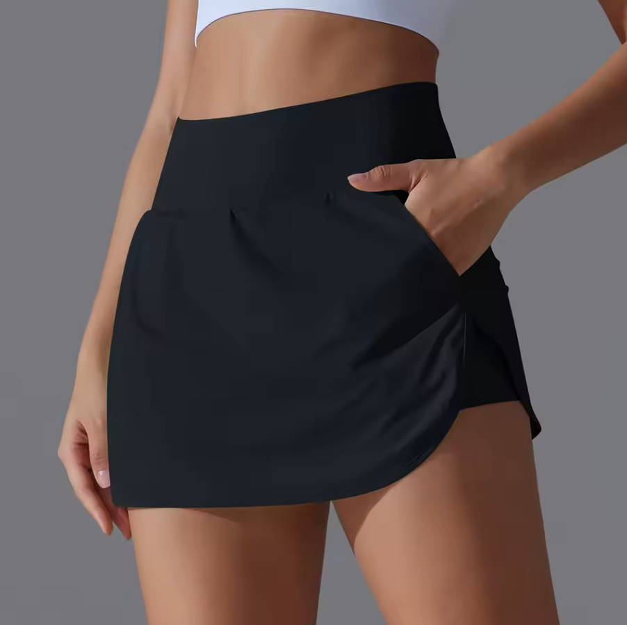 Woman's Athletic Yoga, Tennis Spandex Skirts With Inside Pocket