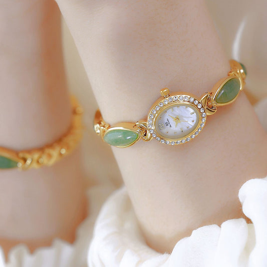 Womans Dongling Stone Hetian Jade Chain Watch