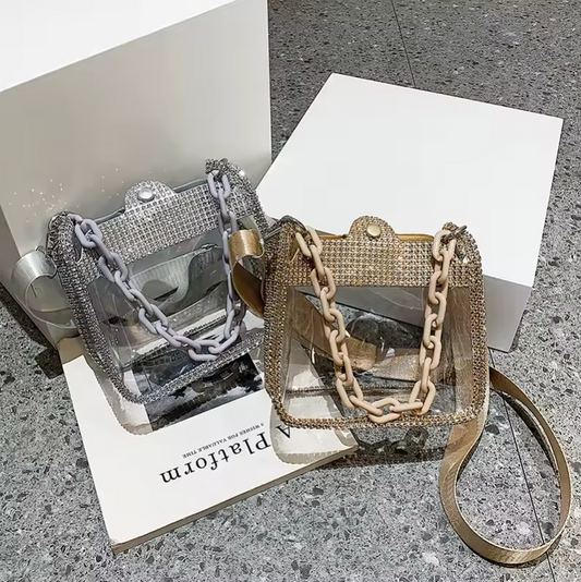 Womens Fashion Style Clear Luxury Handbag Concert Travel Purse See Through