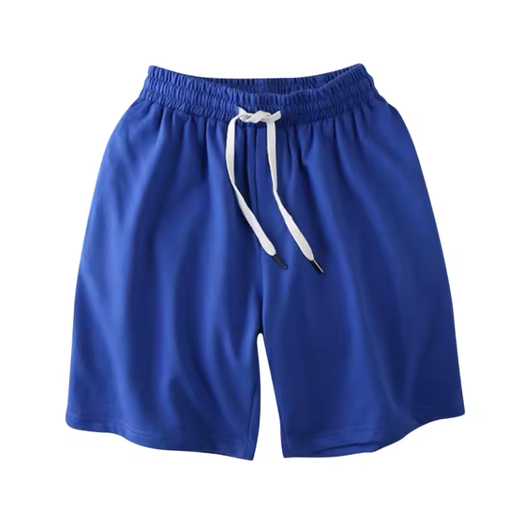 Casual Shorts Long Style Drawstring Simple Wear Unisex Shorts