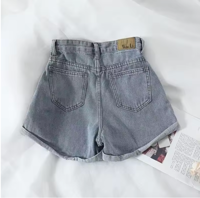 Womens Short Casual Denim Jean Shorts Elastic Stretch Waist For Slight Adjust