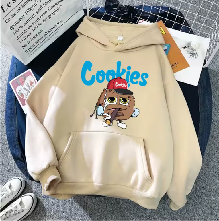Cookies Logo Hoodies Pullover Sweat Shirt Smoking Cookie Design S-3L
