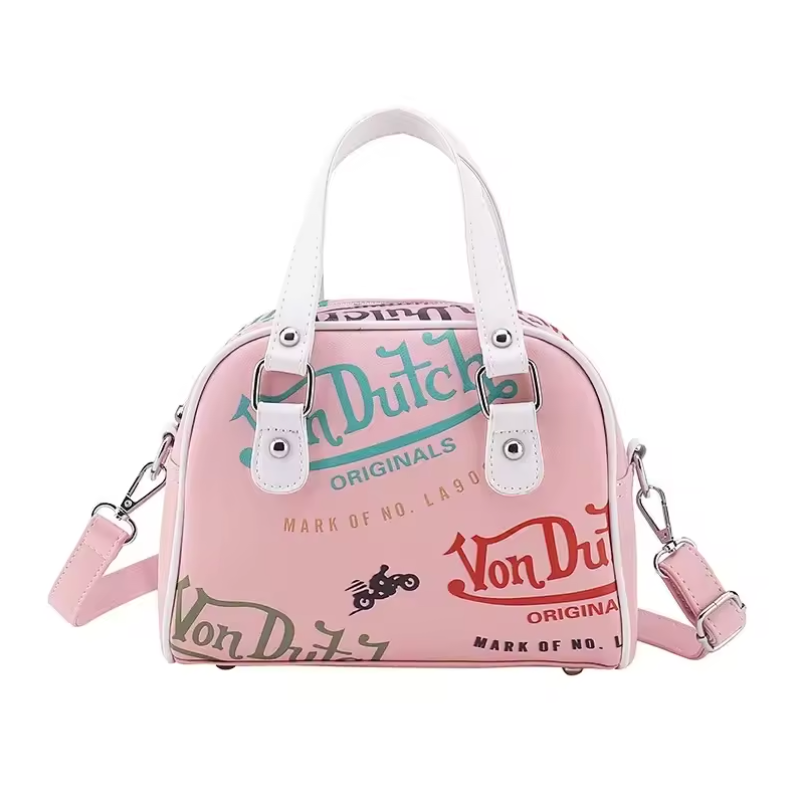 Von Dutch Designer Fashion Style Hand Bag Women Zipper Purse Shoulder Travel Bag