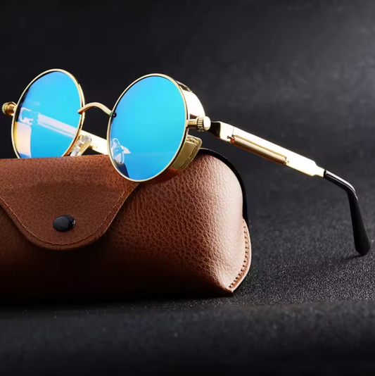 Unisex Designer Style Circle Lenses Steel Sun Shades Fashion Glasses