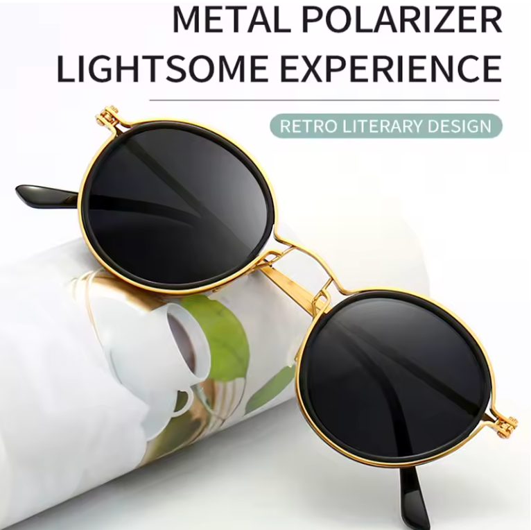 Luxury Fashion Polarized Premium Sunglasses Unisex Style Round Lens Sun Shades