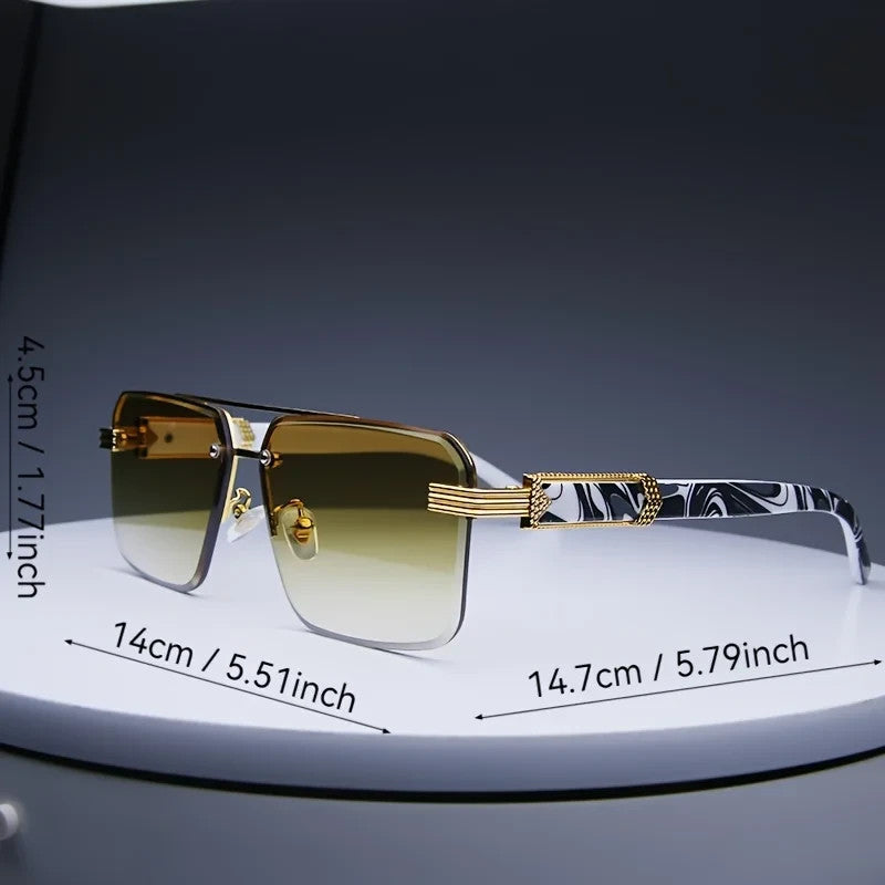 Luxury Premium Style Sunglasses Framless Hardened Lense Sunglasses