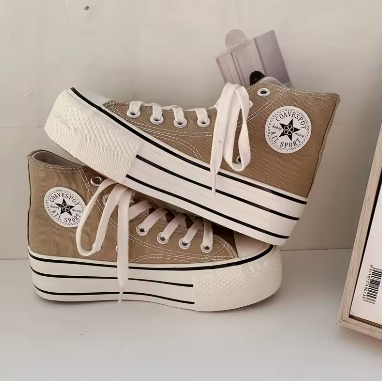 Womens Casual Lace Up Sneakers Retro Theme All Season Double Soul Fashion Shoes
