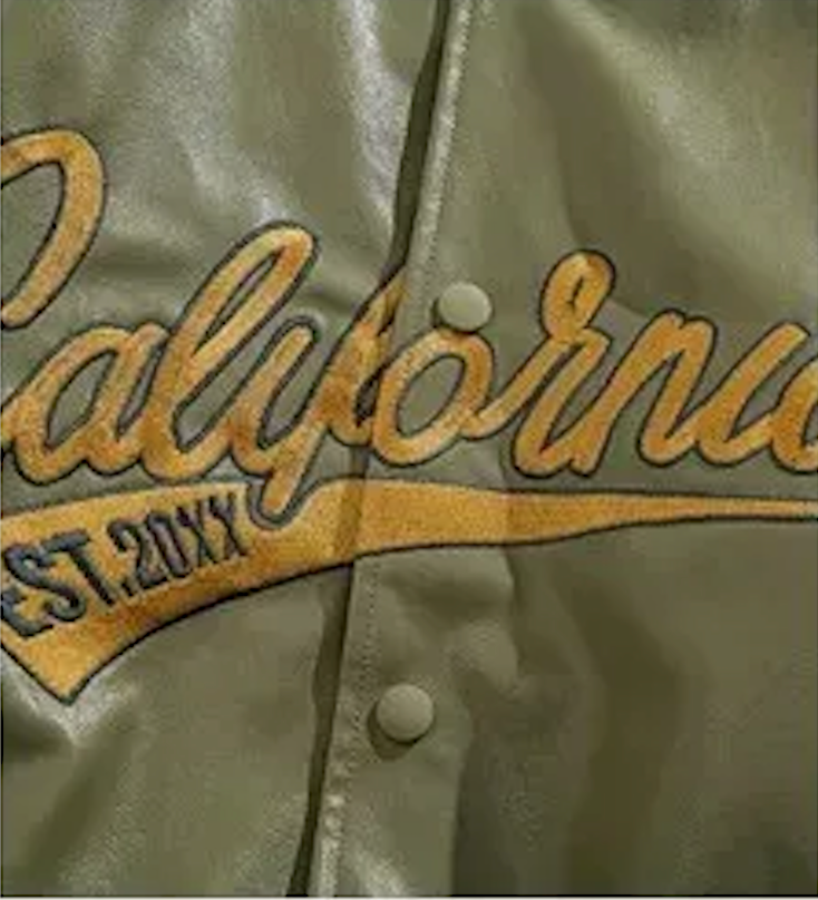 Synthetic Leather Street Bomber Jacket Button Up Retro Style Varsity Jacket