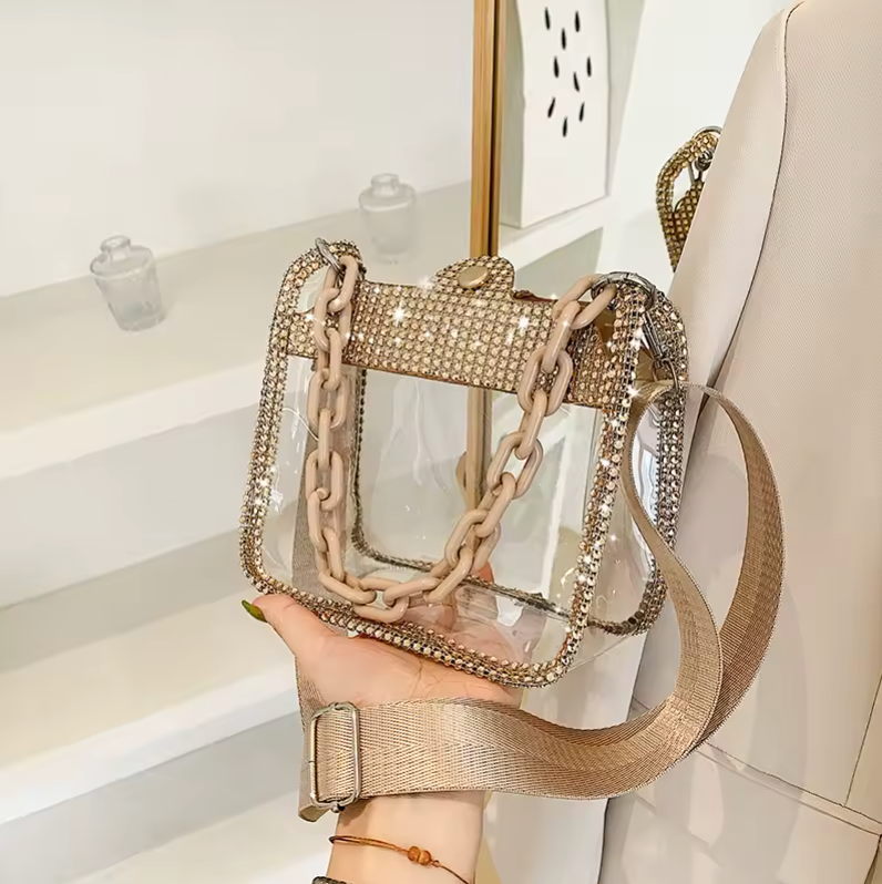Womens Fashion Style Clear Luxury Handbag Concert Travel Purse See Through