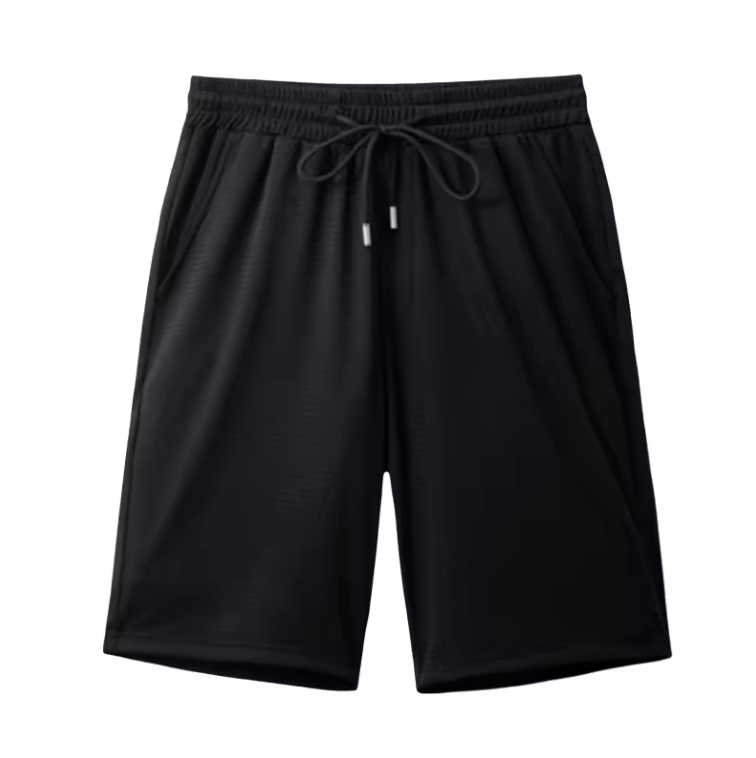 Casual Shorts Long Style Drawstring Simple Wear Unisex Shorts