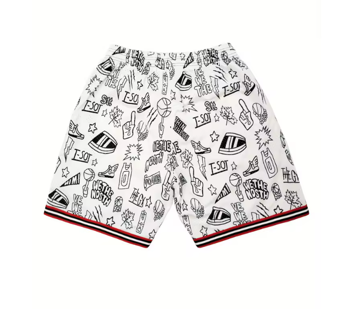 Mens Drawstring Polyester Basketball Athletic Shorts