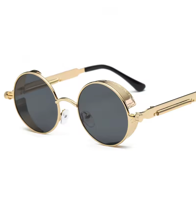 Unisex Round Frame And Lense Sun Glasses Classy Fashion Gold And Silver Shades