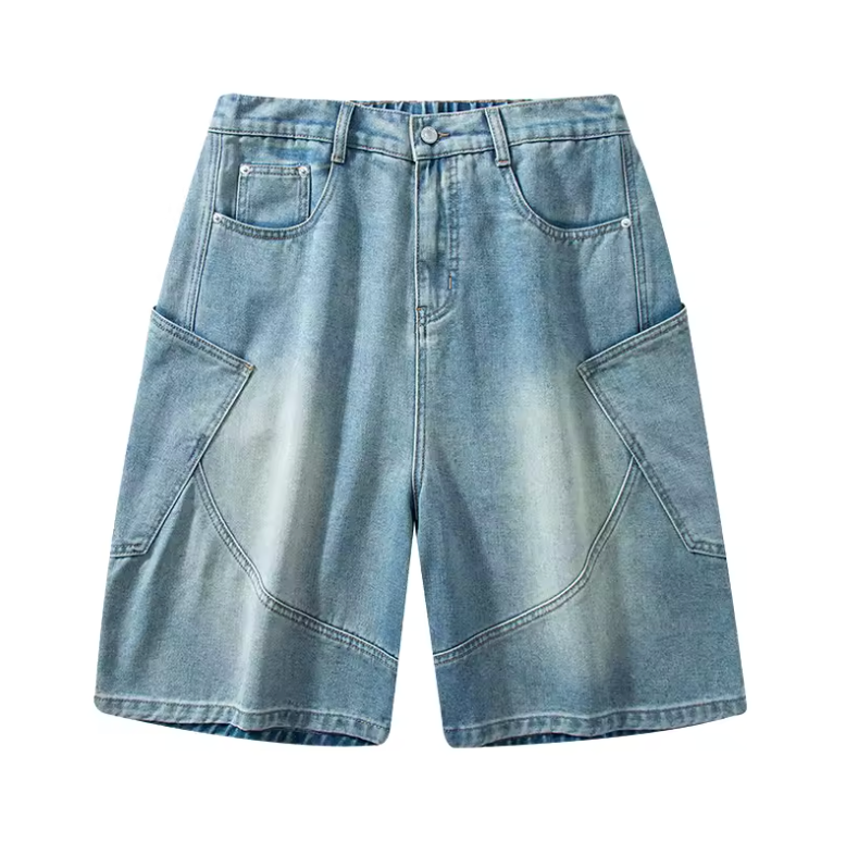 Baggy Denim Shorts Mens Jeans Shorts Casual Style Fashion Wear Jorts