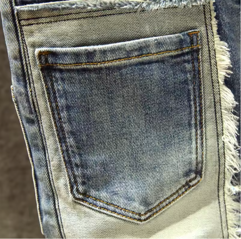 Mens Slim Jeans Frotn Pocket Style Denim Multi Pocket Streetwear Fashion Pants