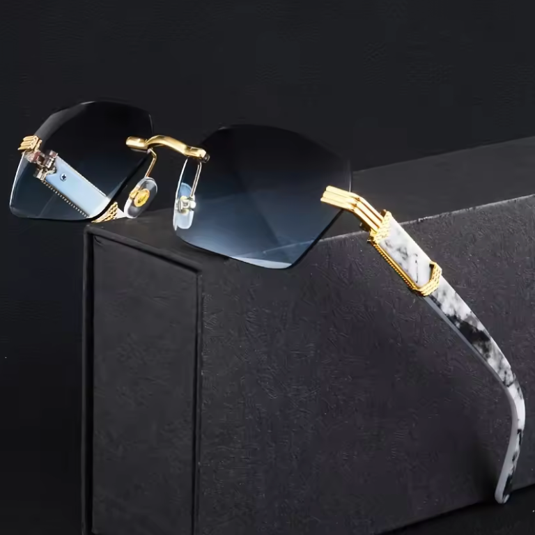Luxury Premium Style Sunglasses Framless Hardened Lense Sunglasses