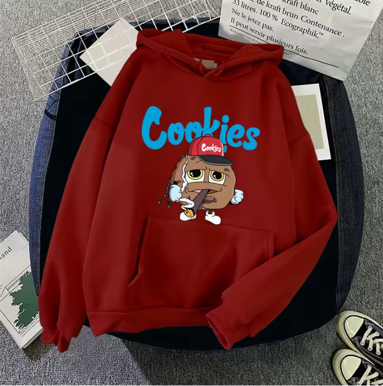 Cookies Logo Hoodies Pullover Sweat Shirt Smoking Cookie Design S-3L