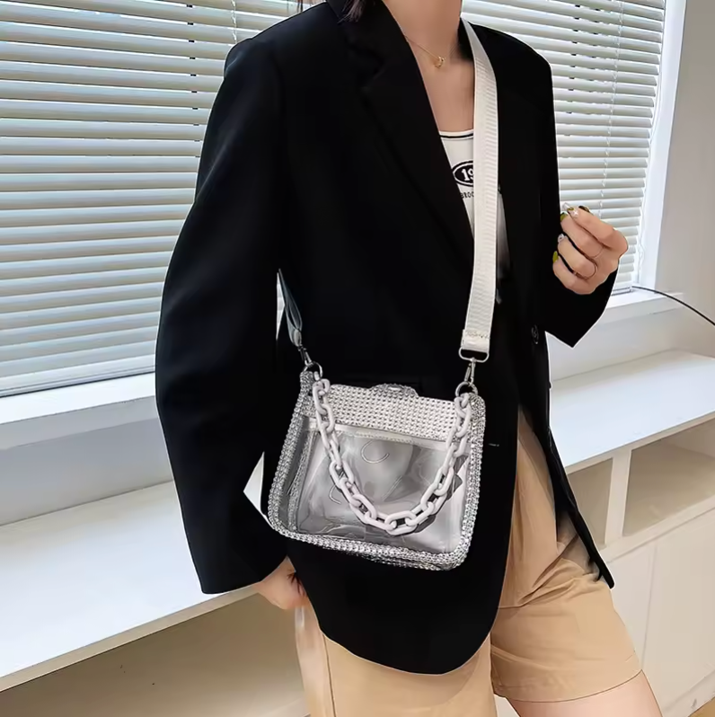 Womens Fashion Style Clear Luxury Handbag Concert Travel Purse See Through