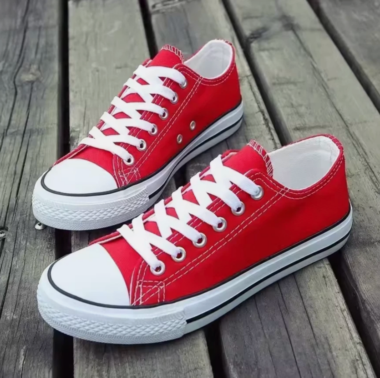 Classic Flat Bottom Low Top Lace Up Unisex Casual Tennis Sneakers