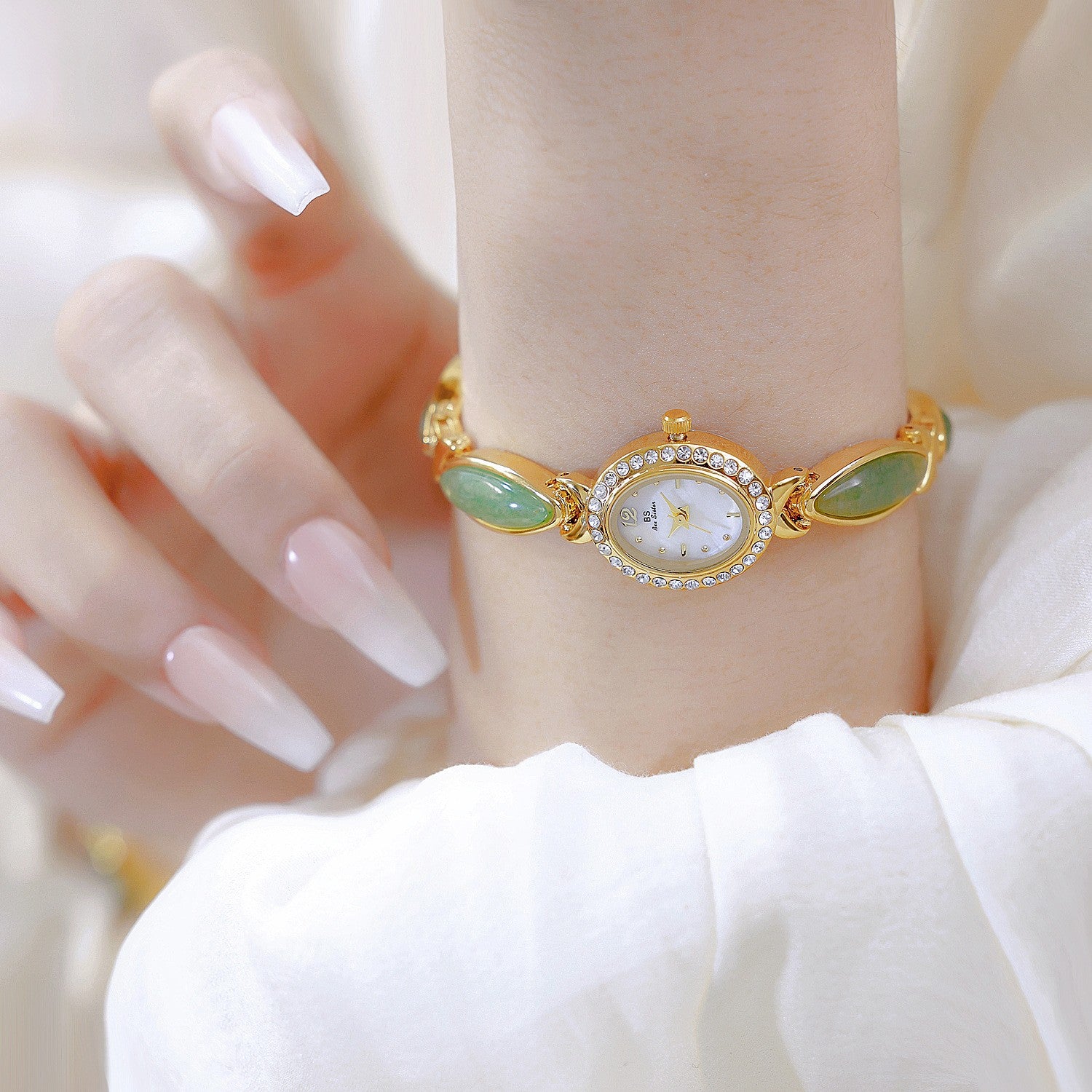 Womans Dongling Stone Hetian Jade Chain Watch