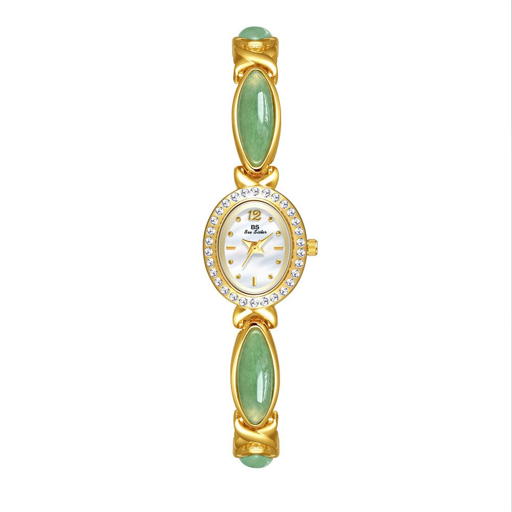 Womans Dongling Stone Hetian Jade Chain Watch