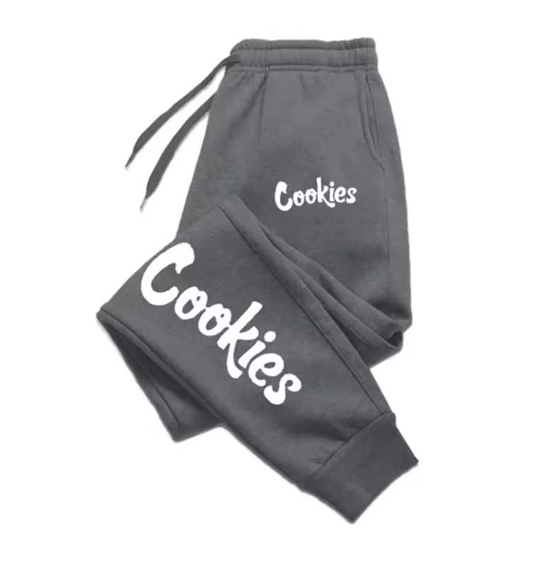 Cookies Logo Jogger Sweat Pants Draw String Stretch Waist Warm Soft Casual Pants