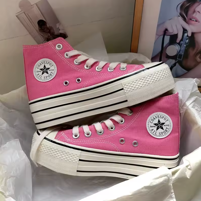 Womens Casual Lace Up Sneakers Retro Theme All Season Double Soul Fashion Shoes