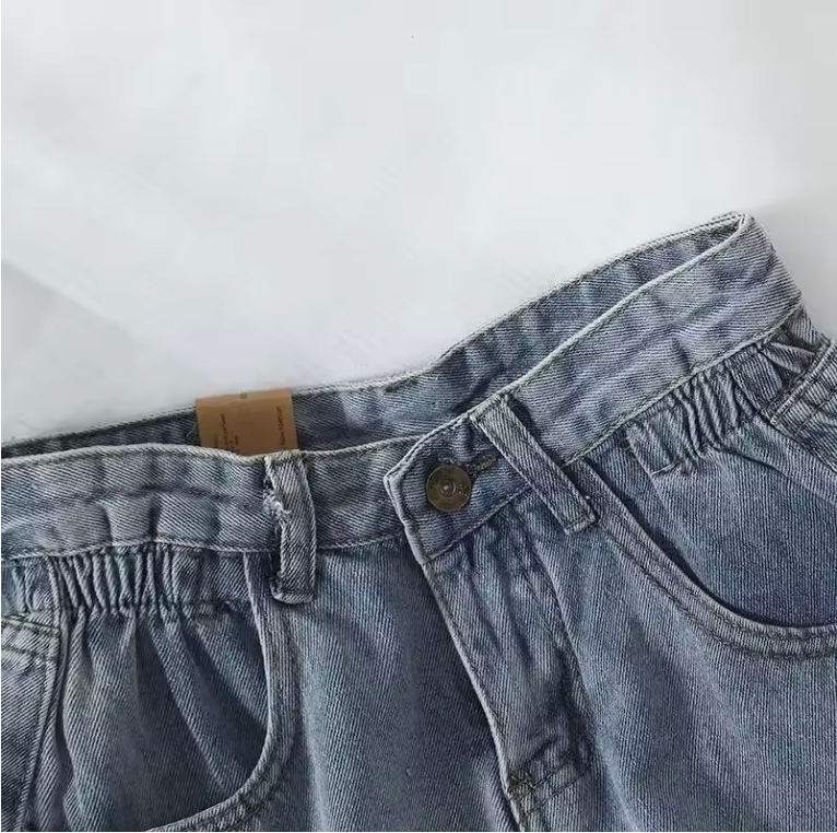Womens Short Casual Denim Jean Shorts Elastic Stretch Waist For Slight Adjust