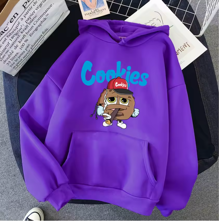 Cookies Logo Hoodies Pullover Sweat Shirt Smoking Cookie Design S-3L