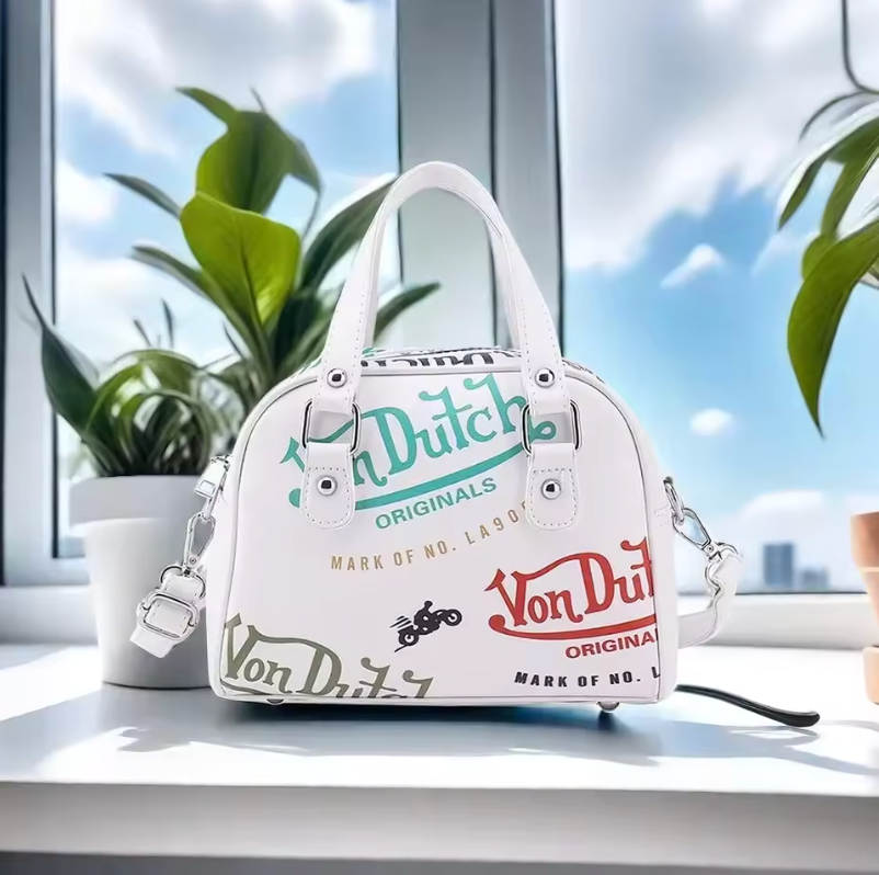 Von Dutch Designer Fashion Style Hand Bag Women Zipper Purse Shoulder Travel Bag