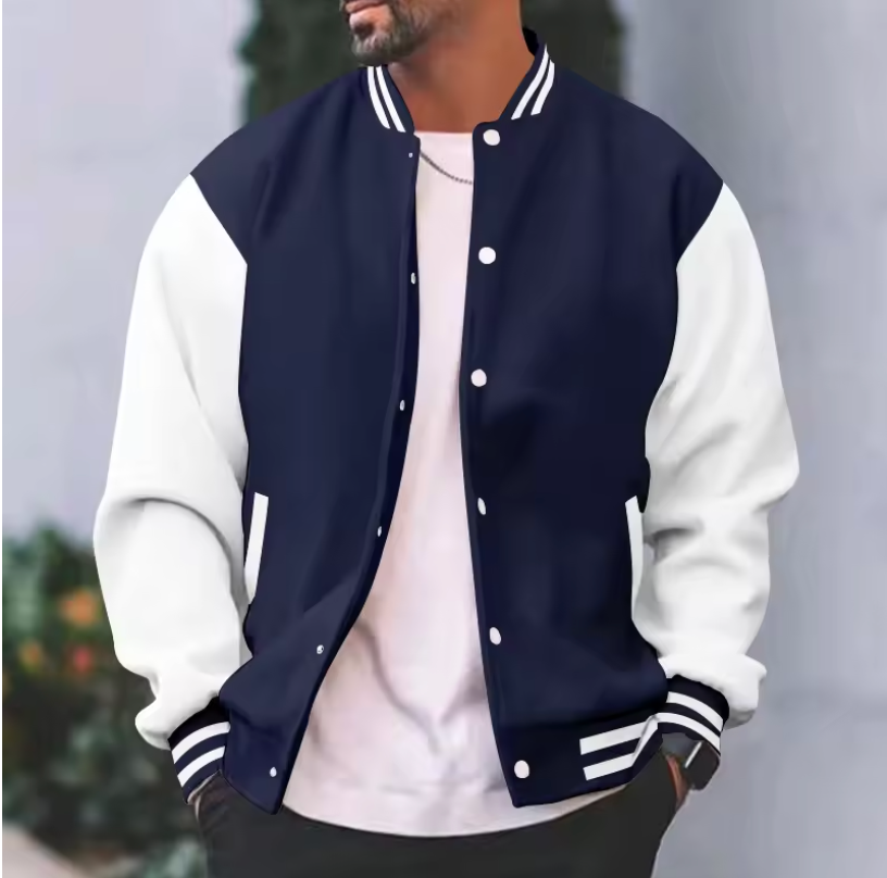 Mens 2025 Classic Fashion Baseball Varsity Or Bomber Style Button Up Jacket