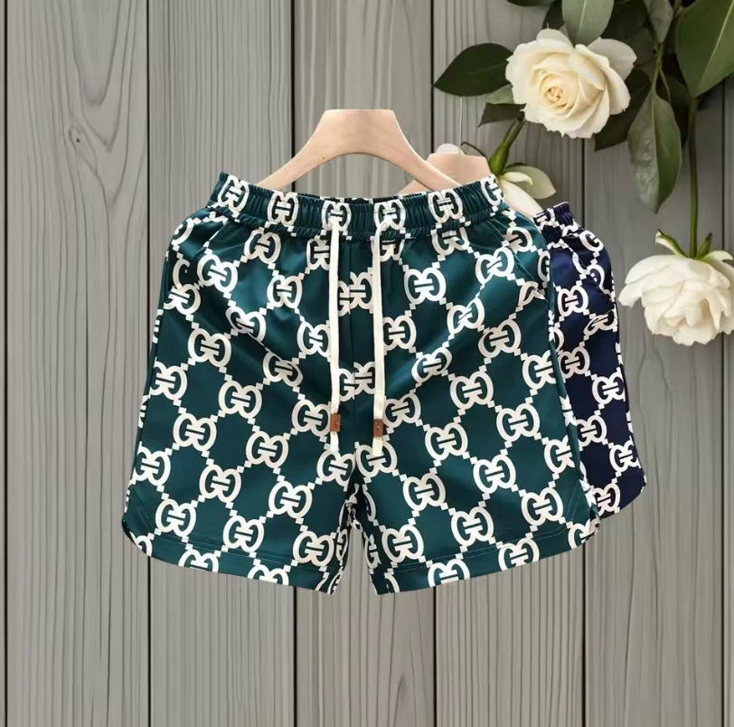 Designer Style Luxury Fashion Print Drawstring Waist Quick Dry Breathable Shorts