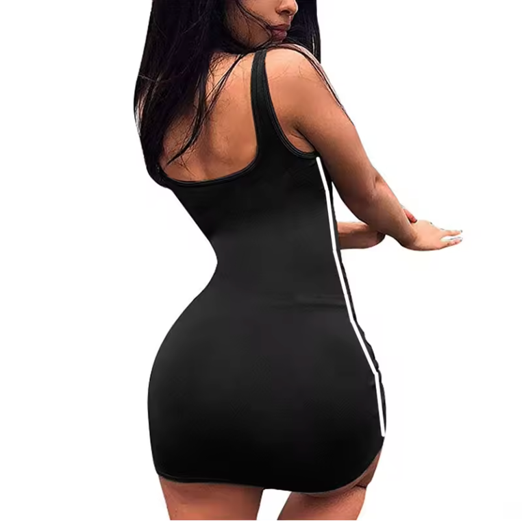 Womens Curvy Classy And Casual Dress Tight Stretch Outing Dress Black