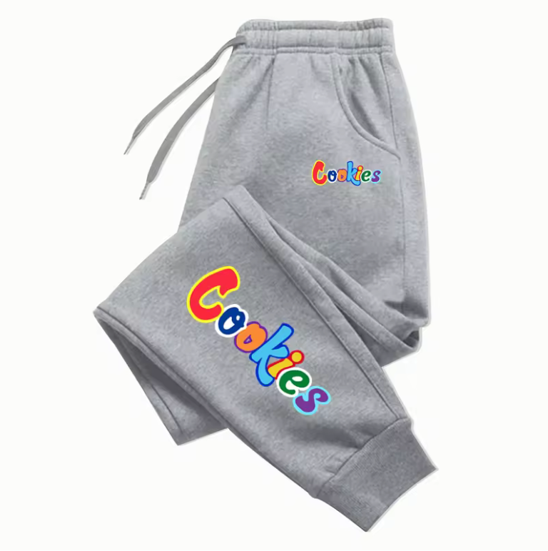 Casual Draw String Sweat Pants Joggers With Colorful Cookies Print
