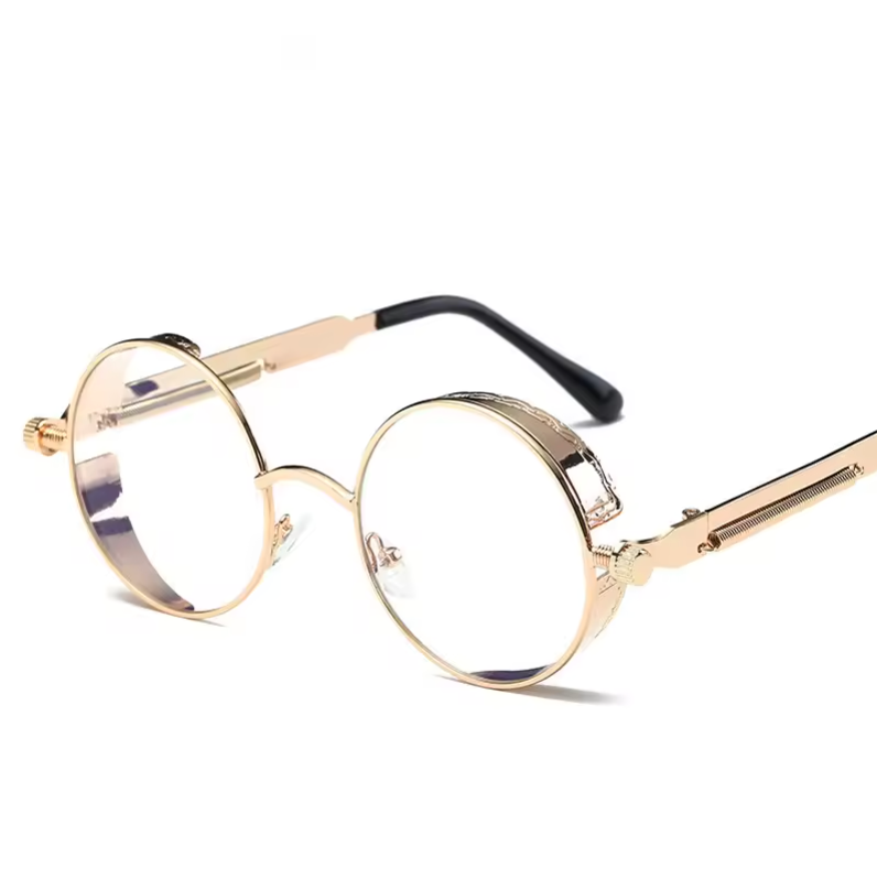 Unisex Designer Style Circle Lenses Steel Sun Shades Fashion Glasses