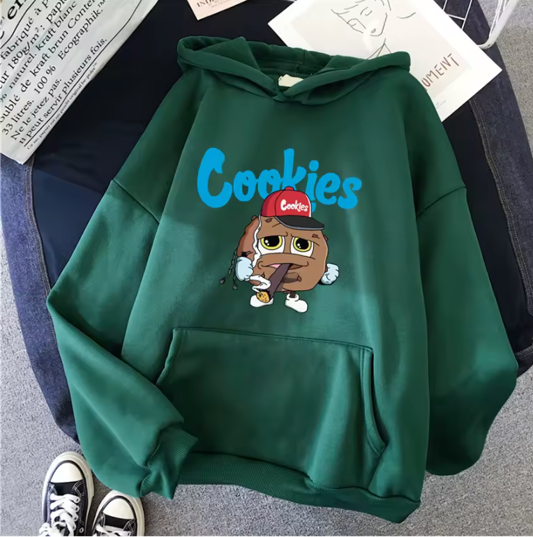 Cookies Logo Hoodies Pullover Sweat Shirt Smoking Cookie Design S-3L