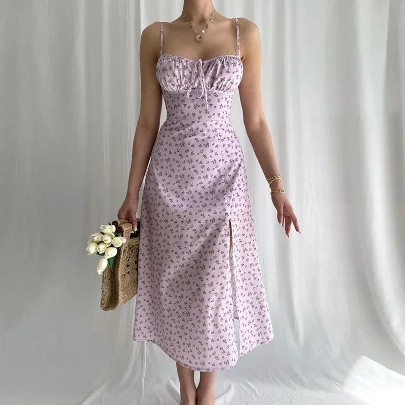 Womens Summer Dress Long Below Knees Length Floral Design Beautiful Dresses