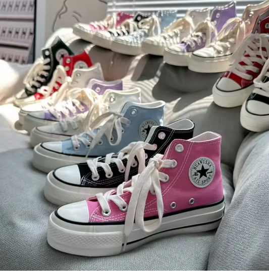 Womens Casual Lace Up Sneakers Retro Theme All Season Double Soul Fashion Shoes