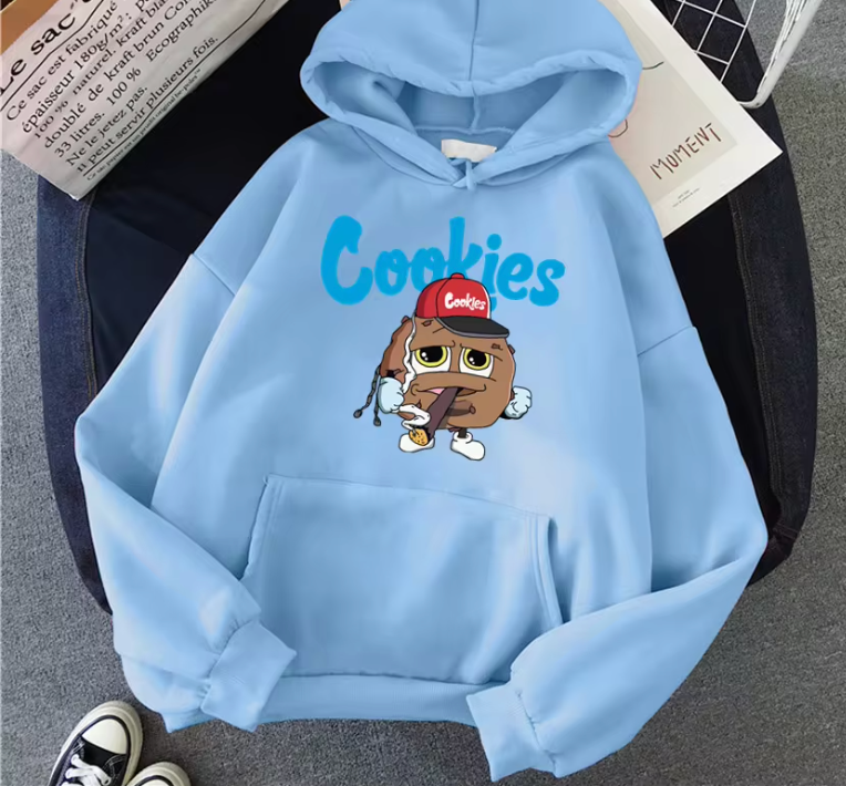 Cookies Logo Hoodies Pullover Sweat Shirt Smoking Cookie Design S-3L