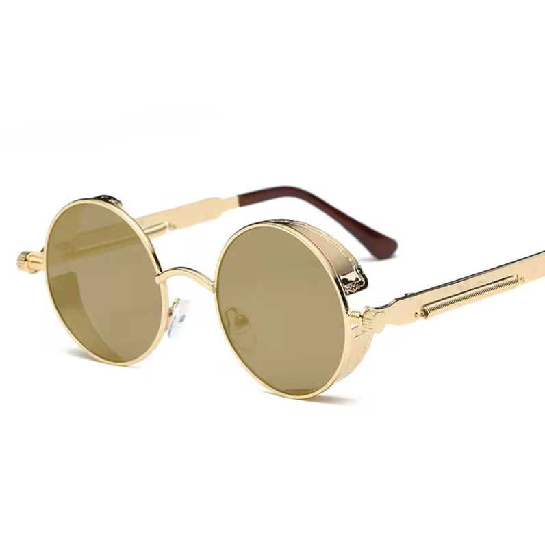Unisex Designer Style Circle Lenses Steel Sun Shades Fashion Glasses