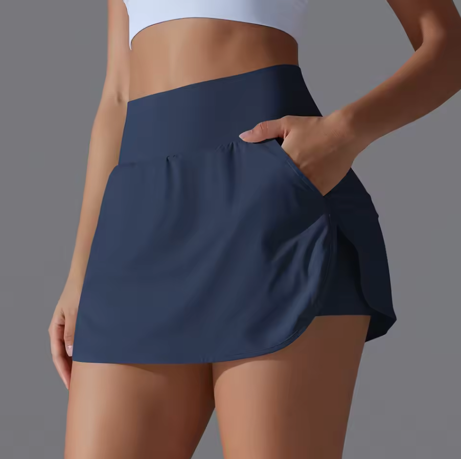 Woman's Athletic Yoga, Tennis Spandex Skirts With Inside Pocket