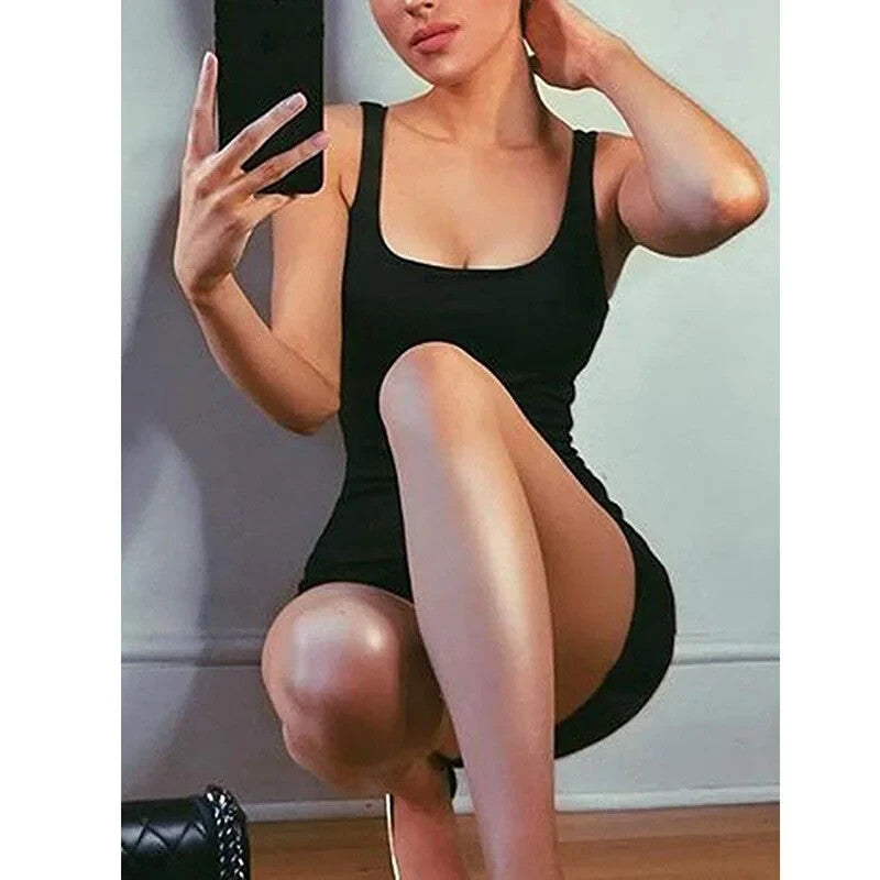 Womens Curvy Classy And Casual Dress Tight Stretch Outing Dress Black