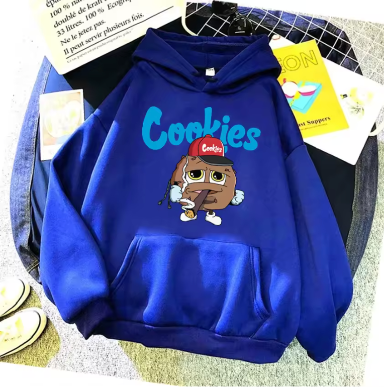Cookies Logo Hoodies Pullover Sweat Shirt Smoking Cookie Design S-3L