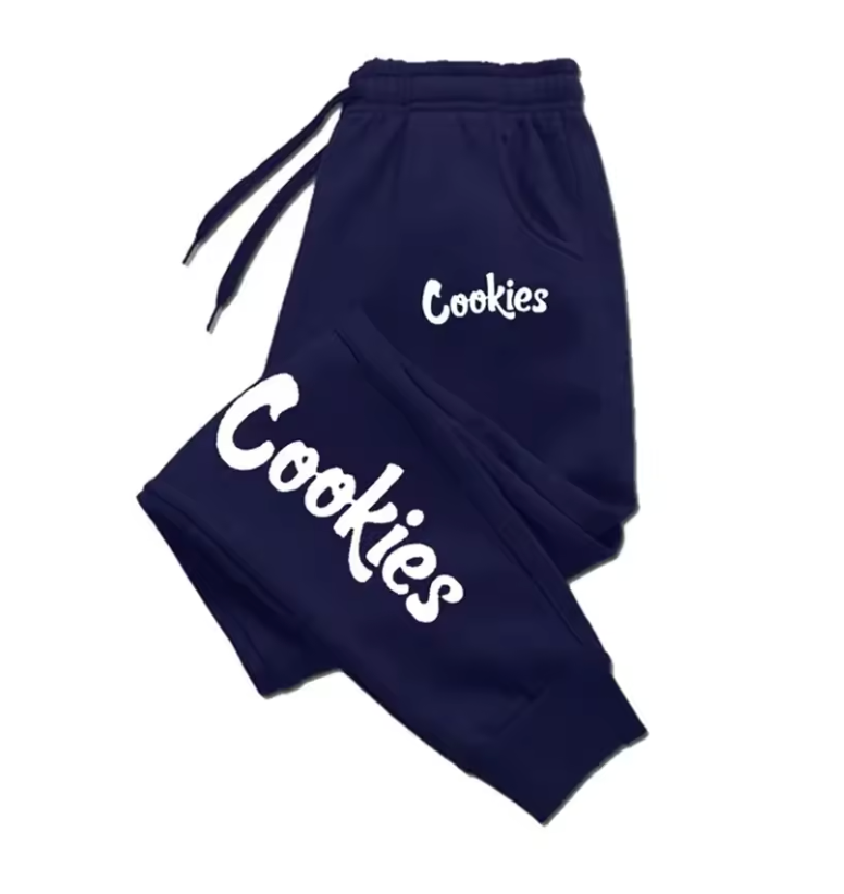 Cookies Logo Jogger Sweat Pants Draw String Stretch Waist Warm Soft Casual Pants