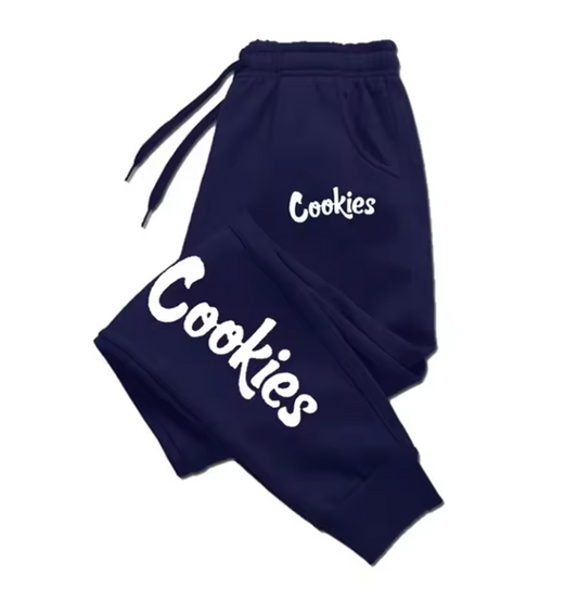 Cookies Logo Jogger Sweat Pants Draw String Stretch Waist Warm Soft Casual Pants
