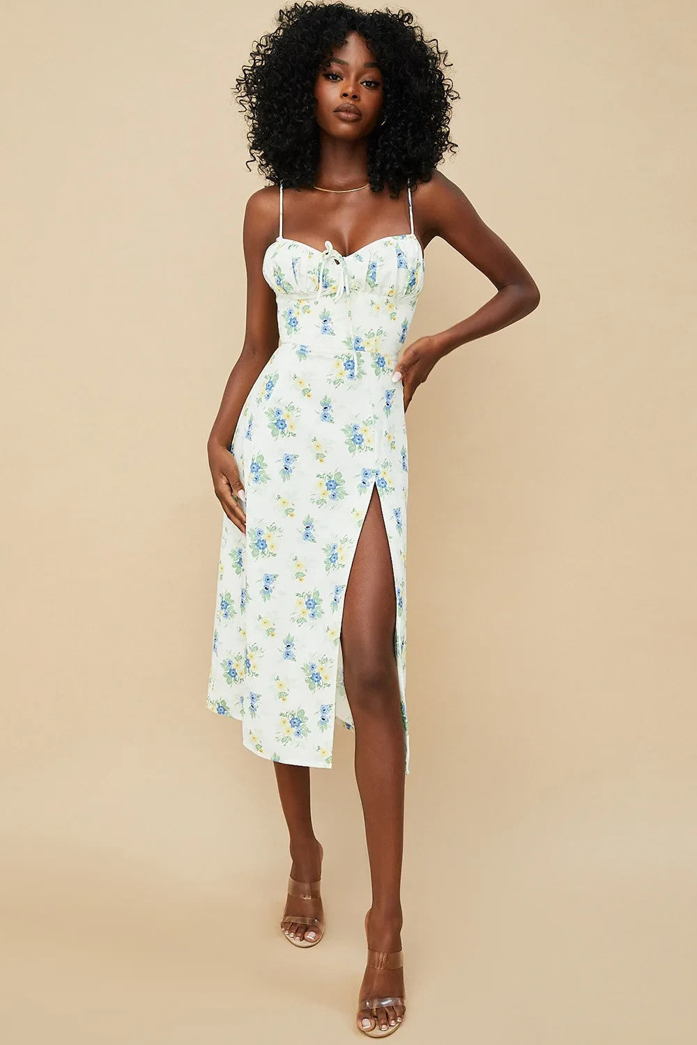 Womens Summer Dress Long Below Knees Length Floral Design Beautiful Dresses
