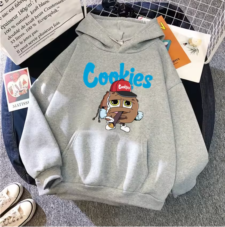 Cookies Logo Hoodies Pullover Sweat Shirt Smoking Cookie Design S-3L