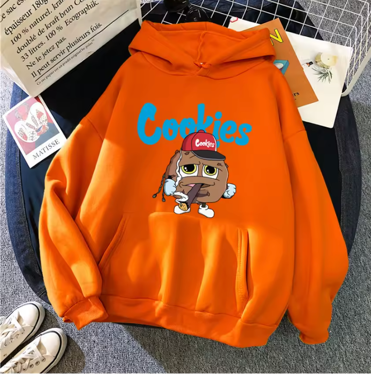 Cookies Logo Hoodies Pullover Sweat Shirt Smoking Cookie Design S-3L