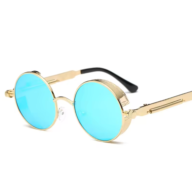 Unisex Round Frame And Lense Sun Glasses Classy Fashion Gold And Silver Shades